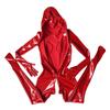 Sexy Cosplay Maid Full Bodysuit Latex Elasitc Sexy Tight PU Faux Leather Oil Shiny Catsuit Bodycon Glove Sleeve Jumpsuit
