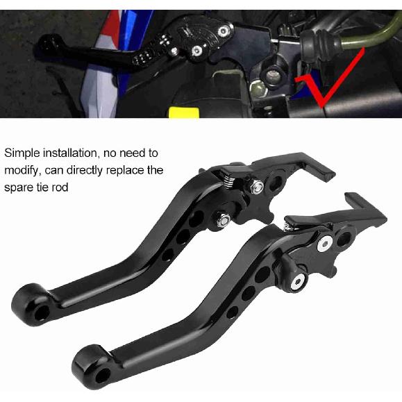 Brake Levers Motorcycle, 1 Pair Motorcycle Clutch Brake Handle Levers Universal Brake Lever Handle Double Disc for GY6 Xmaximum 400(Black)