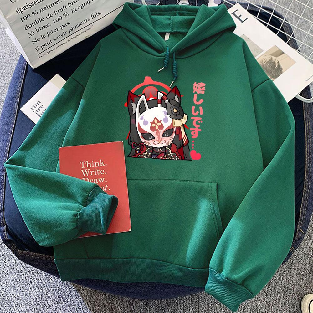 Blue Archive Wakamo Sweatshirt Young Girl Hoody Harajuku Manga Hoodie Sweatwear Couple Long Sleeve Women Clothes