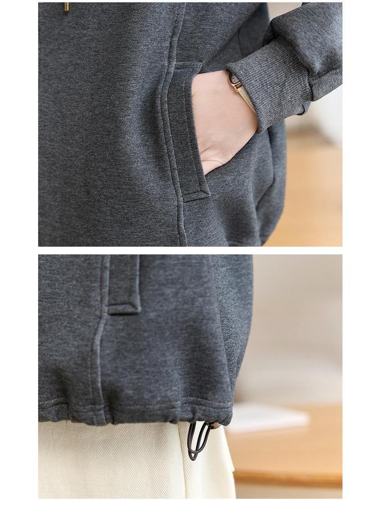 Women's Textured Casual Jacket - 2025 Spring/Autumn, Versatile, High-End Zippered Cardigan Top