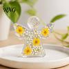 Acrylic Angel Pocket Hug Token Forget Me Not Dried Flower Keepsake, Mini Figurine, Handmade Floral Ornament Memorial Comfort Angels Gift with Sympathy