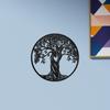 Heart-Shaped Tree of Life Black Metal Wall Decor for Bedroom & Living Room