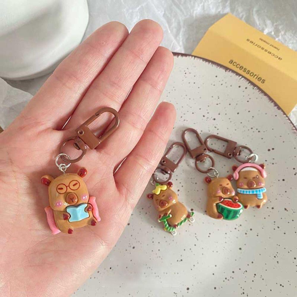 Kawaii Capybara Keychain Cartoon Pendant Cute DIY Accessories
