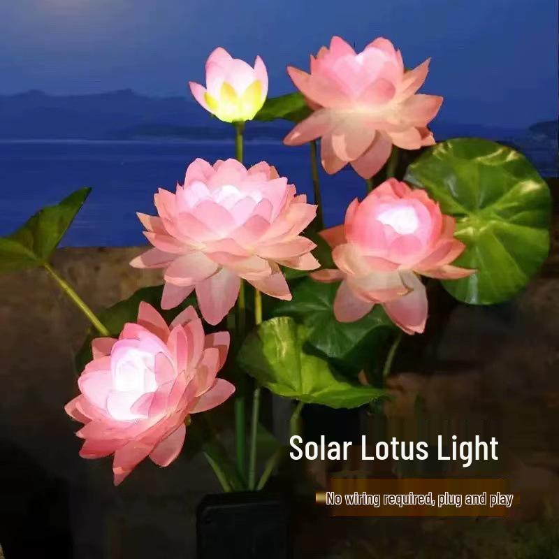 Solar Lotus Sunflower Garden Light for Outdoor Decoration