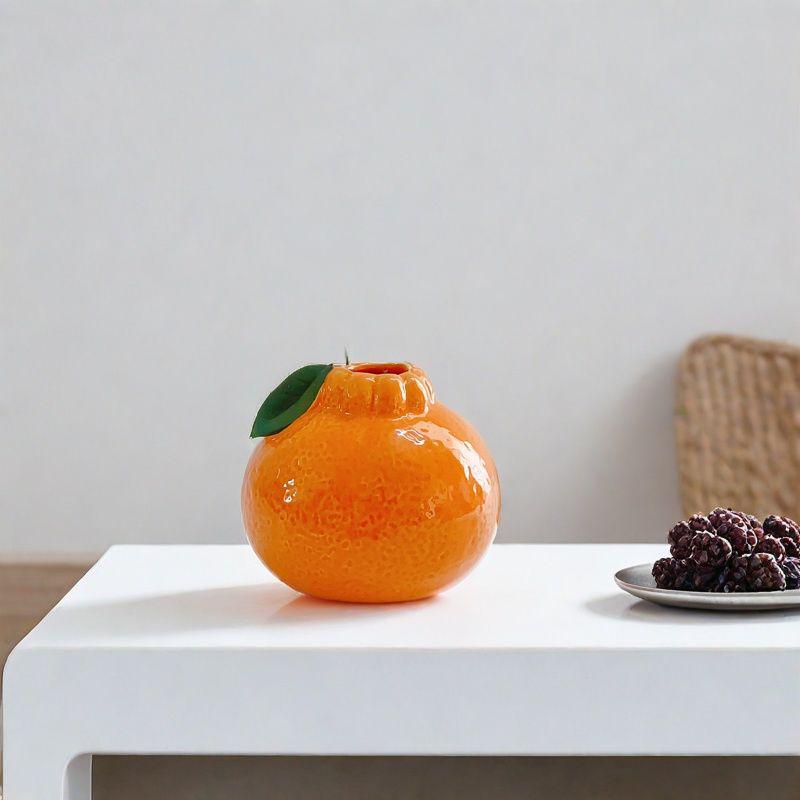Elegant Lemon Ceramic Vase: Stylish Flower Arrangement for Home or Office Decor.