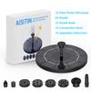 3.5W Solar Fountain Pump, Solar Water Pump Floating Fountain Built-in 1500mAh Battery, with 6 Nozzles, for Bird Bath