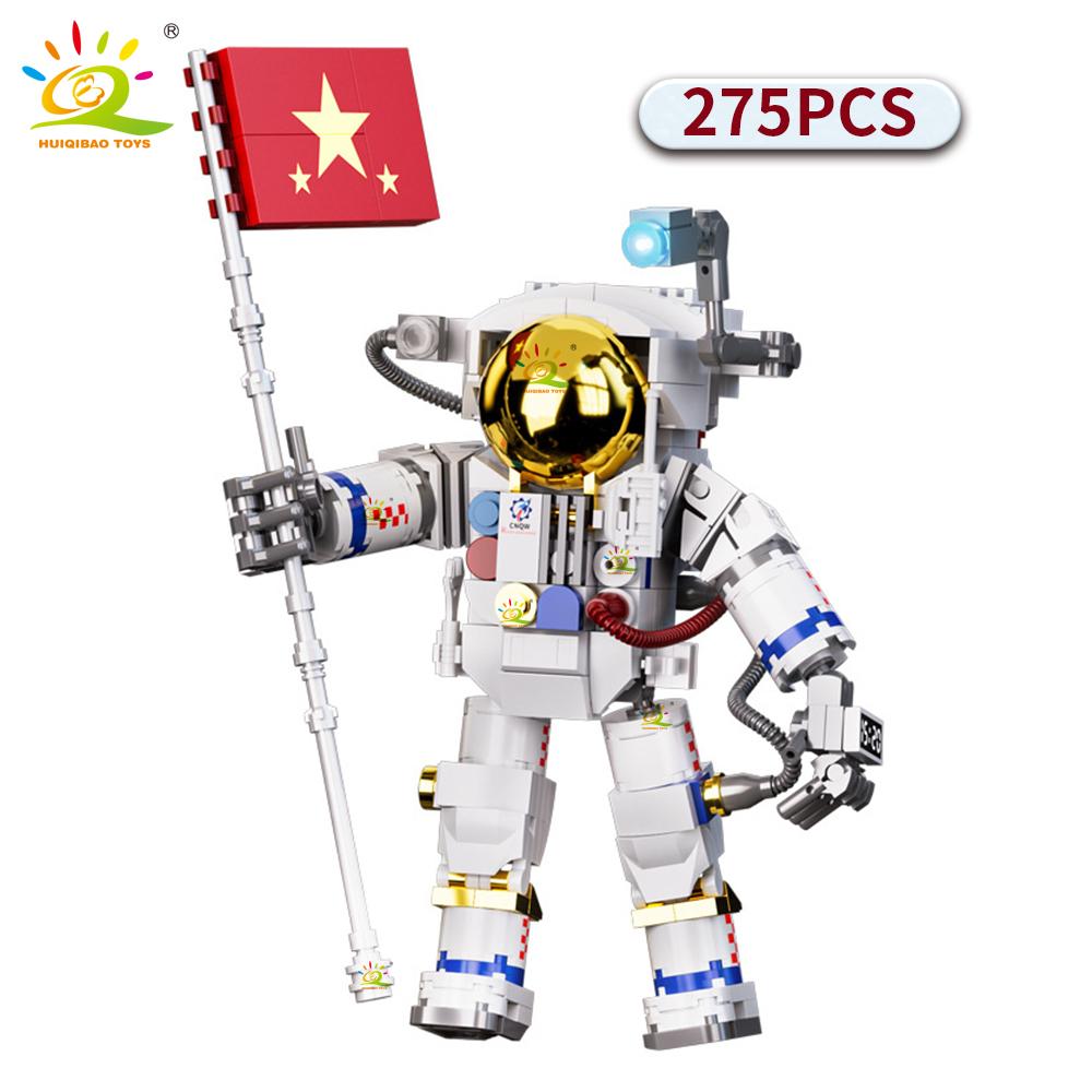 Non-Toxic Moc Space Astronaut Figures Model Building Block Model Aerospace Man Diy Ornament Bricks Toy For Children Kids