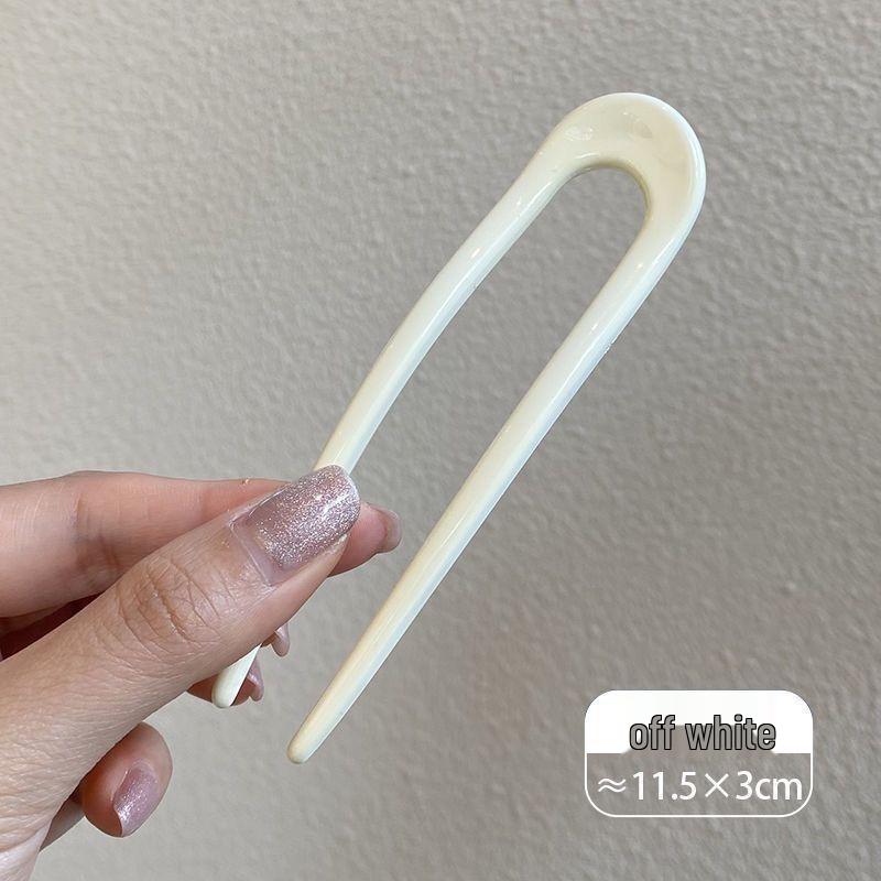 Elegant U-shaped Acrylic Hairpin for Women's Bun - New Chinese Style