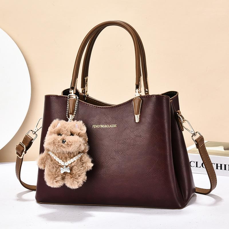 

Bags Large Capacity Women s Portable 2025 New Fashion Shoulder Bag Cartoon Doll Pendant Crossbody Bag Women s Bag