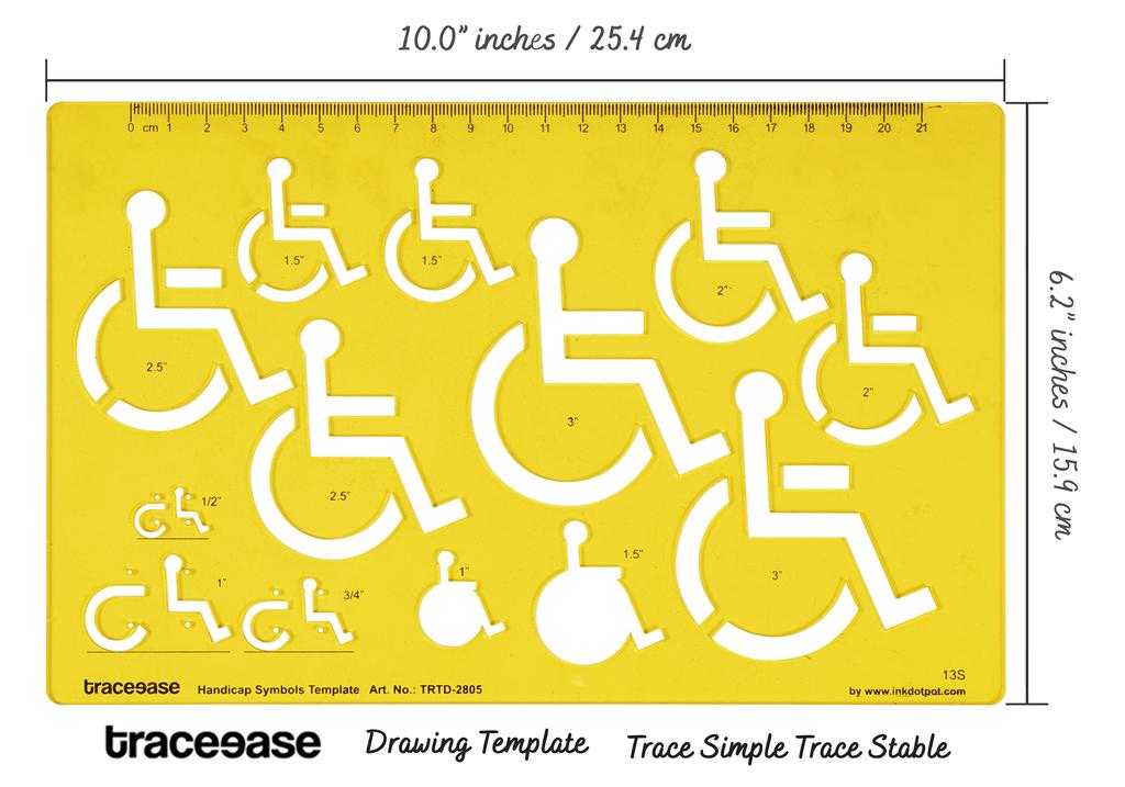 Traceease Handicap Symbol Human Template Designer  s Drafting Tools Stencils- 1