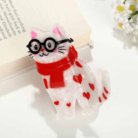 Hair Clip Cartoon Cat Shape Acetic Acid Back Head Hair Claw Anti-slip Teeth Lightweight