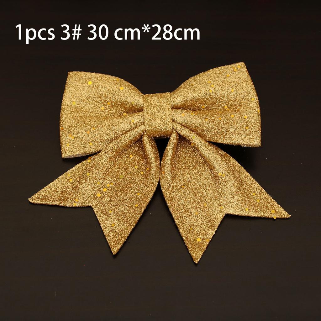 1/2Pcs Christmas Bows Hanging Decorations For Christmas Tree Diy Gold Silver Red Bowknot Pendant For Xmas Wreath New Year