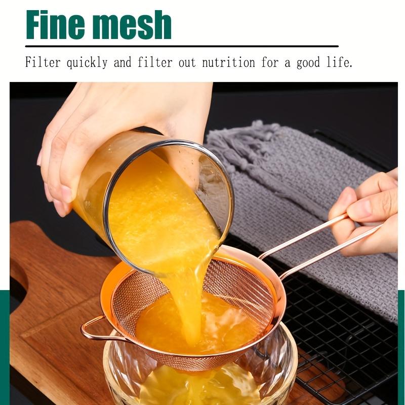 Stainless Steel Colander Kitchen Household Mesh Oil Drain Ladle Bean Curd Tip Ear Mesh Flour Filter Sieve