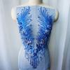 Fabric Flower Blue Red Lace Appliques Flower Tassel Beads Rhinestone Rhinestone Appliques Fabric Flower Appliques DIY Crafts