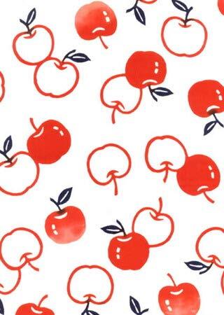 

Edoten Todaya Shoten Pear-dyed Tenugui (Tenugui) with Apple Design, 607