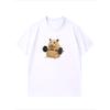 Hamster Weightlifting Cotton Cartoon Printed Tshirt Summer New Style Unisexs and Unisexs Fashion Casual Loose Short Sleeve