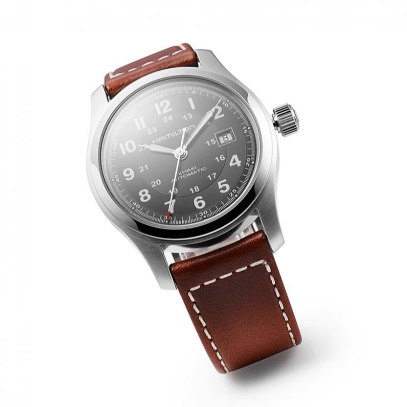 Hamilton H70555533 Khaki Field Męski skórzany zegarek