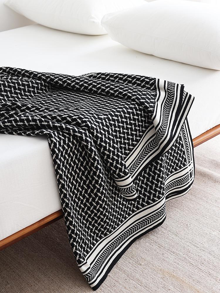 Nordic Blankets for Sofa Knitted Weave Throw Blanket Bed End Cover Office Air Conditioning Room Thickened Office Nap Blankets