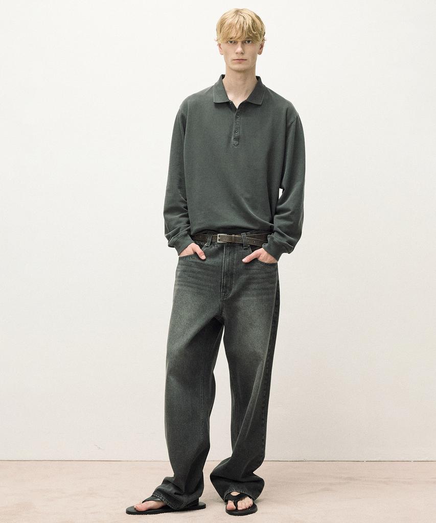 IL CORSO Washed Polo Shirt Dark Grey Iets5F002Cg