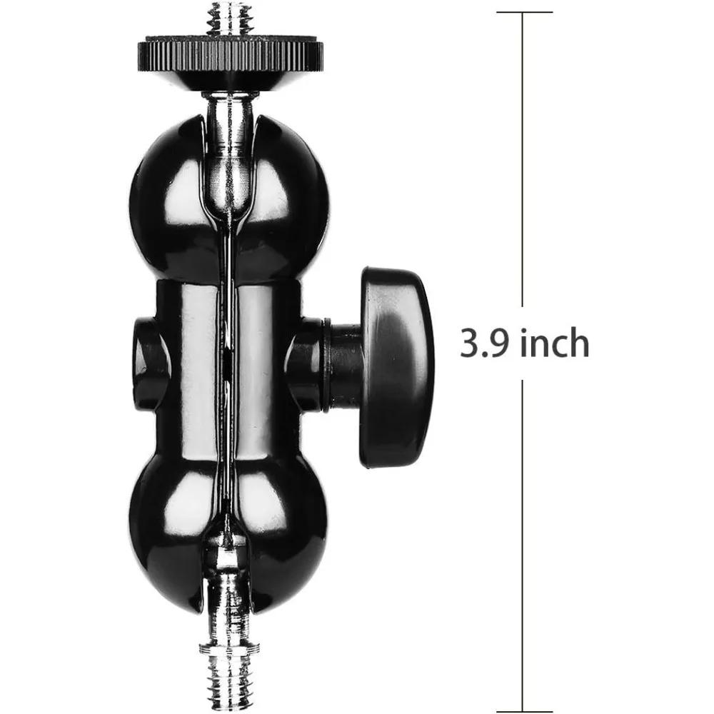 ERIKOLE Metal Super Clamp with 360° Double Ball Head Magic Arm Clamp with 1/4" 3/8" Hole for DSLR Camera Monitor LED Light Mic