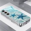 Blue Star Pattern 2D Phone Case for Samsung S26 S25 S24 S23 S22 S21 S20 A56 A36 A16 - Electroplated Glass Protective Cover