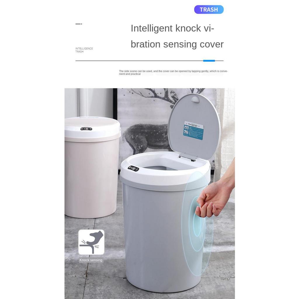 12L Touchless Automatic Sensor Trash Can with Lid, USB Dustbin for Baby Room Bathroom Kitchen Hotel