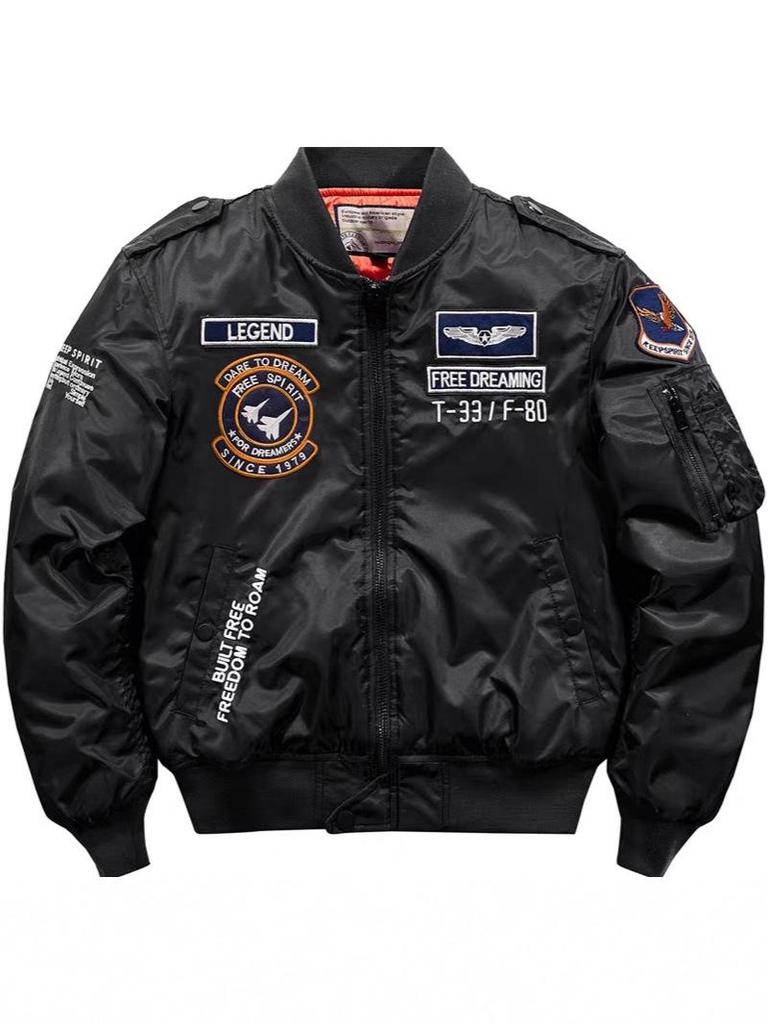 Trendige Herren Retro Bomberjacke mit Stickerei - Lässige, vielseitige Herbst-Winter Oberbekleidung für Paare.