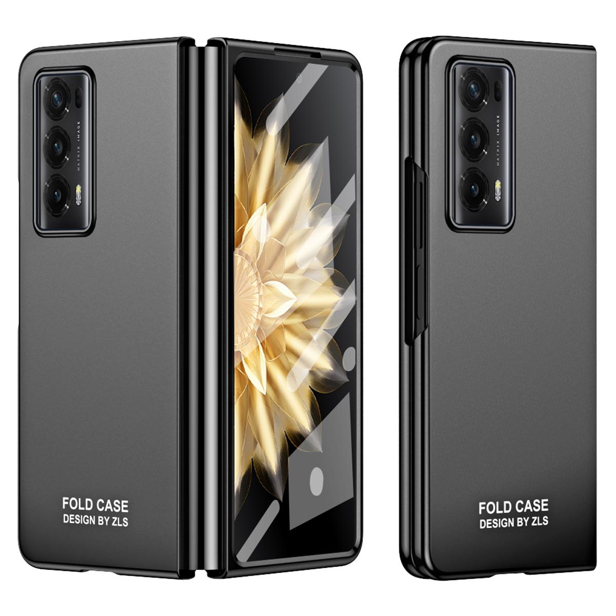 

Для Honor Magic V2 5G Жесткий чехол для телефона из ПК Противоударный чехол на весь корпус с пленкой из закаленного стекла Black