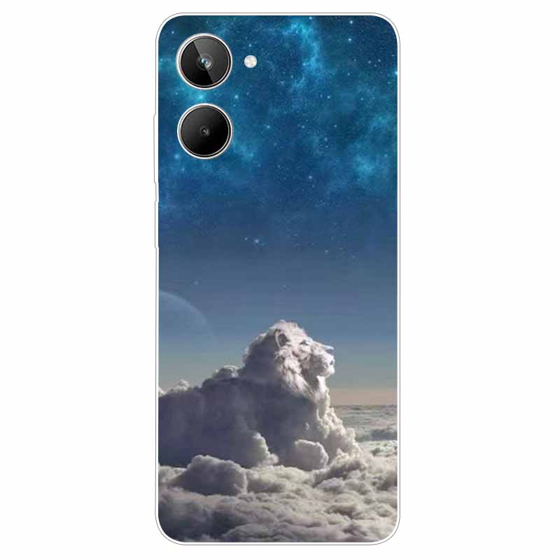 For Realme 10 4G Case 6.4'' Soft TPU Cats Lions Protection Silicone Phone Covers for Realme 10 Case 2022 Clear Realme10 RMX3630