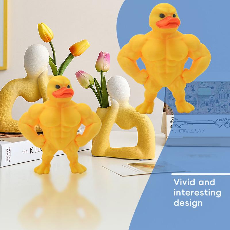 Desktop Originality Ornament Muscular Little Yellow Duck Stress Relieving Toy