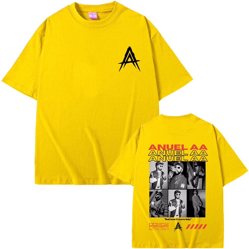 Rapper Anuel AA Real Hasta La Muerte Baby Grafik T-Shirt Herren Vintage Mode T-Shirt Herren Damen Hip Hop Übergroß Kurzarm