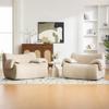 Modular compression sofa, chenille fabric, 30D high-elasticity foam filling. Easy to move, slip-resistant base. Ideal for living room. Light Khaki