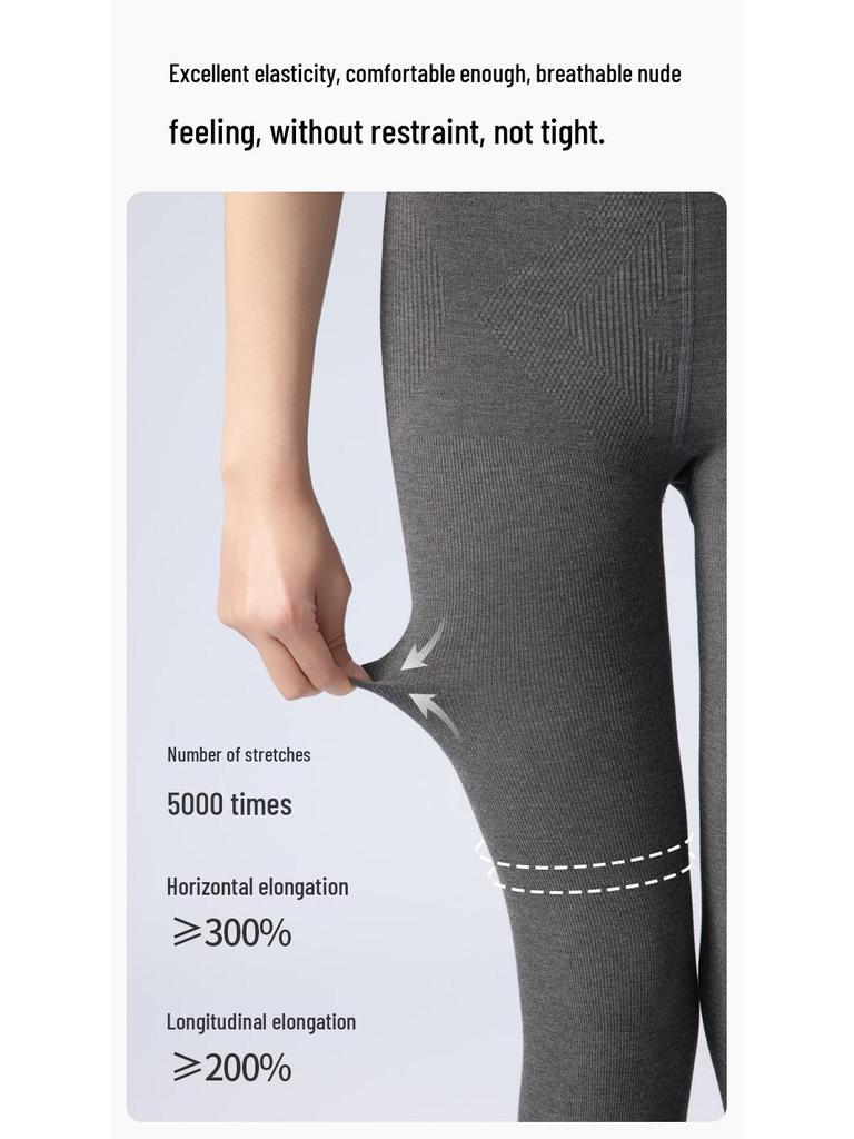 Damen Shaping Leggings für große Frauen - Herbst/Winter, Unifarben, Warme Baumwolle, Strumpfhose mit Fuß