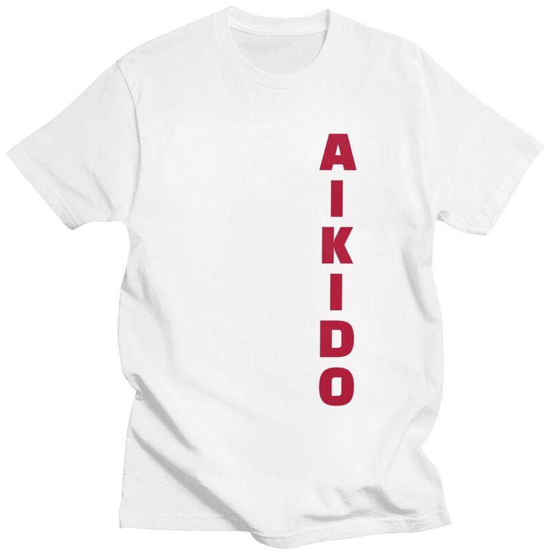 Custom Japanese Aikido T Shirts Men Pure Cotton Tees Samurai Martial Arts Tshirt Fashion Tshirt Clothing