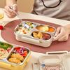 WORTHBUY 304 Stainless Steel Lunch Box With 2/3 Compartments Large Capacity Student Bento Box Portable Leak-proof Food Container