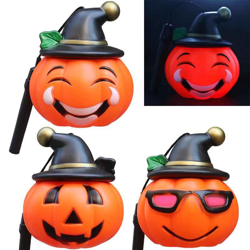 Halloween Colorful Music Pumpkin Lantern & Candy Jar with Sound Control