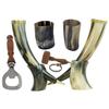 Viking Drinking OX Horn | Tankard | Mug | Cup for Ale, Beer, Mead, Wine, Shot Glass, Bottle Opener |100% Leak Free | Natural and Handmade