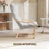Living room armchair modern leisure armchair bedroom armchair with curved armrests, cushions, 67 x 83 x 105 cm, cream