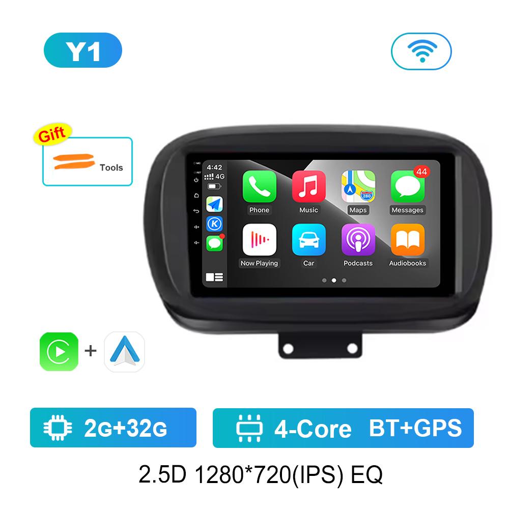 

Carplay GPS Navigation for Fiat 500X 2014 - 2020 DSP Stereo Car Radio Multimedia Player Android OS 2.5 D Screen WiFi Head Unit