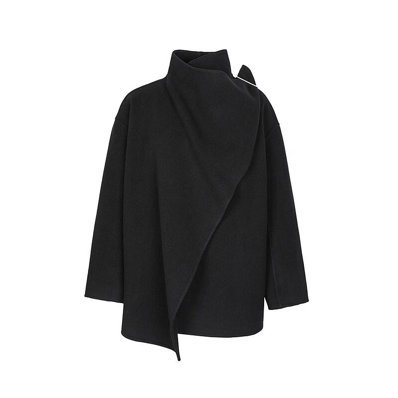 Less 2025 Winter Women's H-Line Stand Collar Long Wool Coat