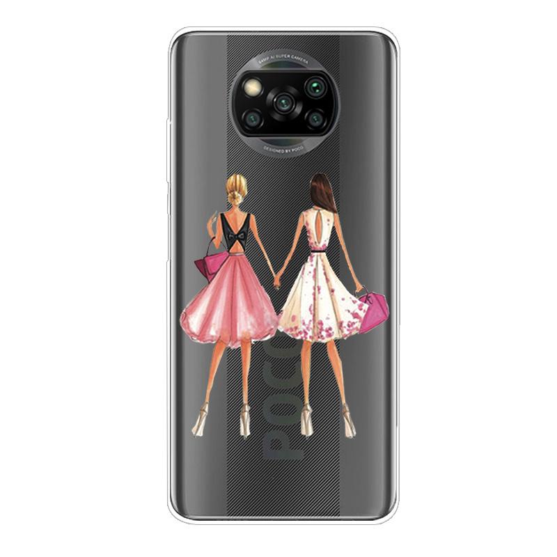 For Xiaomi Poco X3 NFC Case TPU Silicone Soft Cartoon Clear Case for Poco X3 Pro Phone Cover PocoX3 Pro Global Transparent Coque