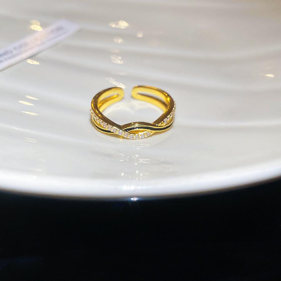 Maillard Vintage Geometric Flower Tiger's Eye Open Ring Simple Index Finger Ring Jewelry