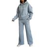 ins autumn and winter new loose hooded lazy style letter printing trend fashion set two-piece sweater set
