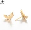 Stainless Steel Bat Stud Earrings for Women Men Punk Halloween Party Gift Goth Skull Spider Web Earings Cosplay Piercing Jewelry