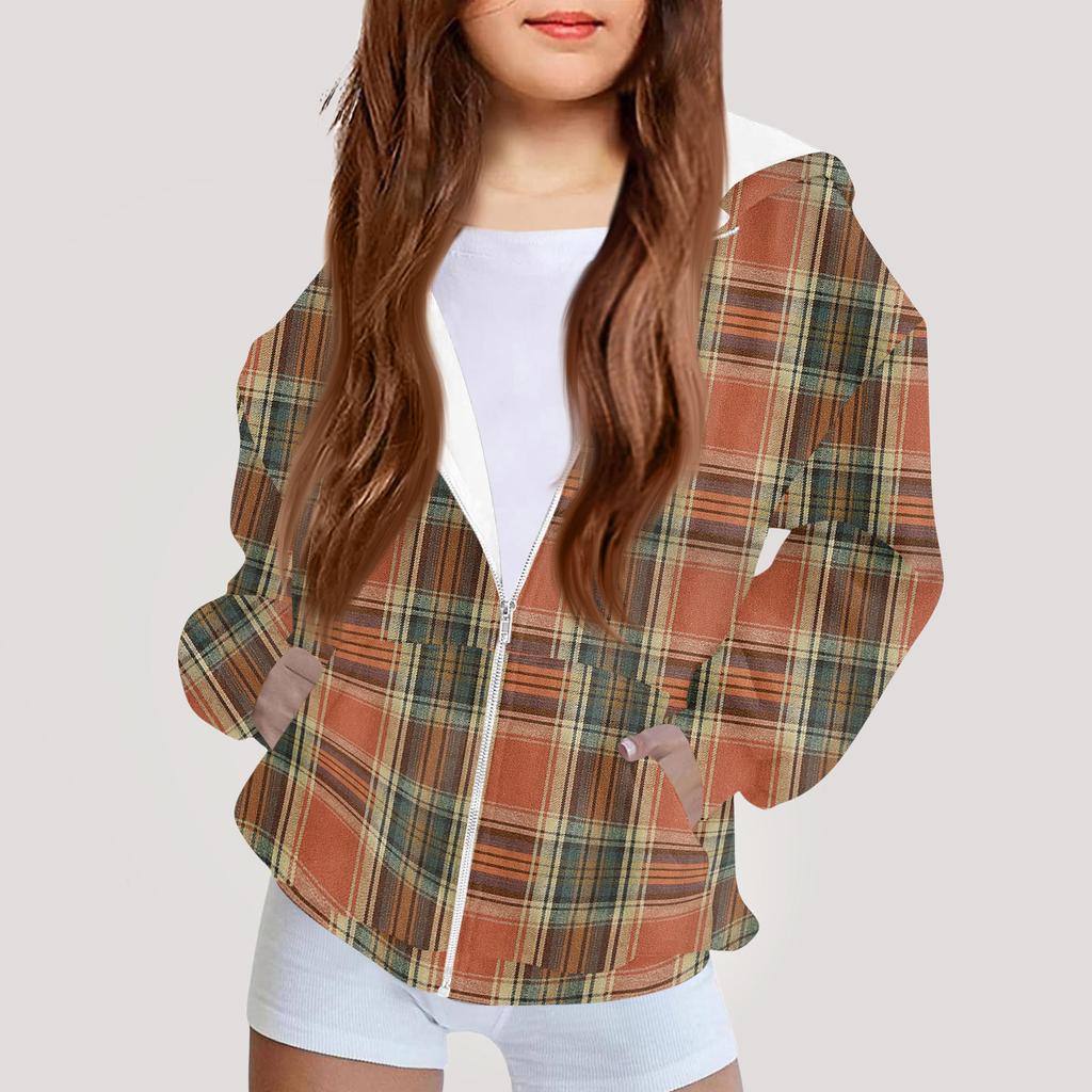 Children's Fashion Printed Long Sleeved Hooded Sweatshirt Girls' Hoodie Jacket