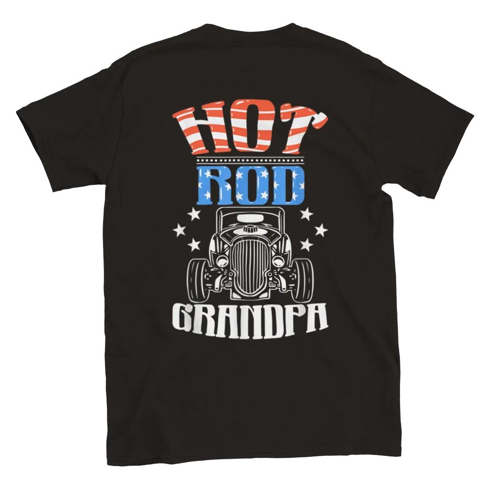 Hot Rod Grandpa - Back Print - Classic Crewneck T-shirt XS