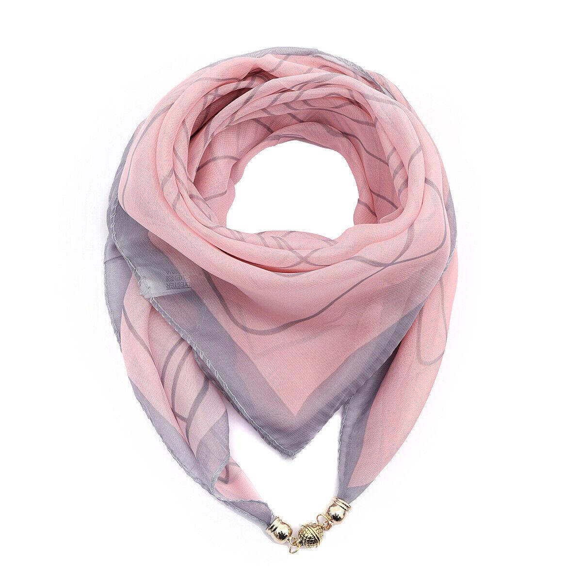 

New Fashion Chiffon Square Scarf Hijab Muslim Women Metal Magnet Pins Shawls Print Turban Thin Scarf 65*65cm 65-65cm