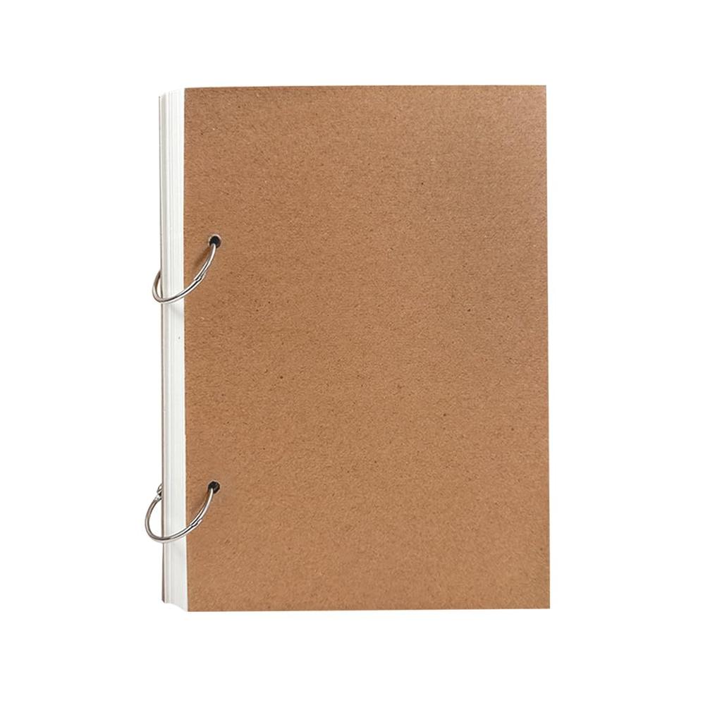 Voyyphixa Sketchbook A5 Drawing Book 60 with Buckle Removable Kraft Cover DIY Painting Thick Manga Colored Pencil Drawing Sketching Graffiti