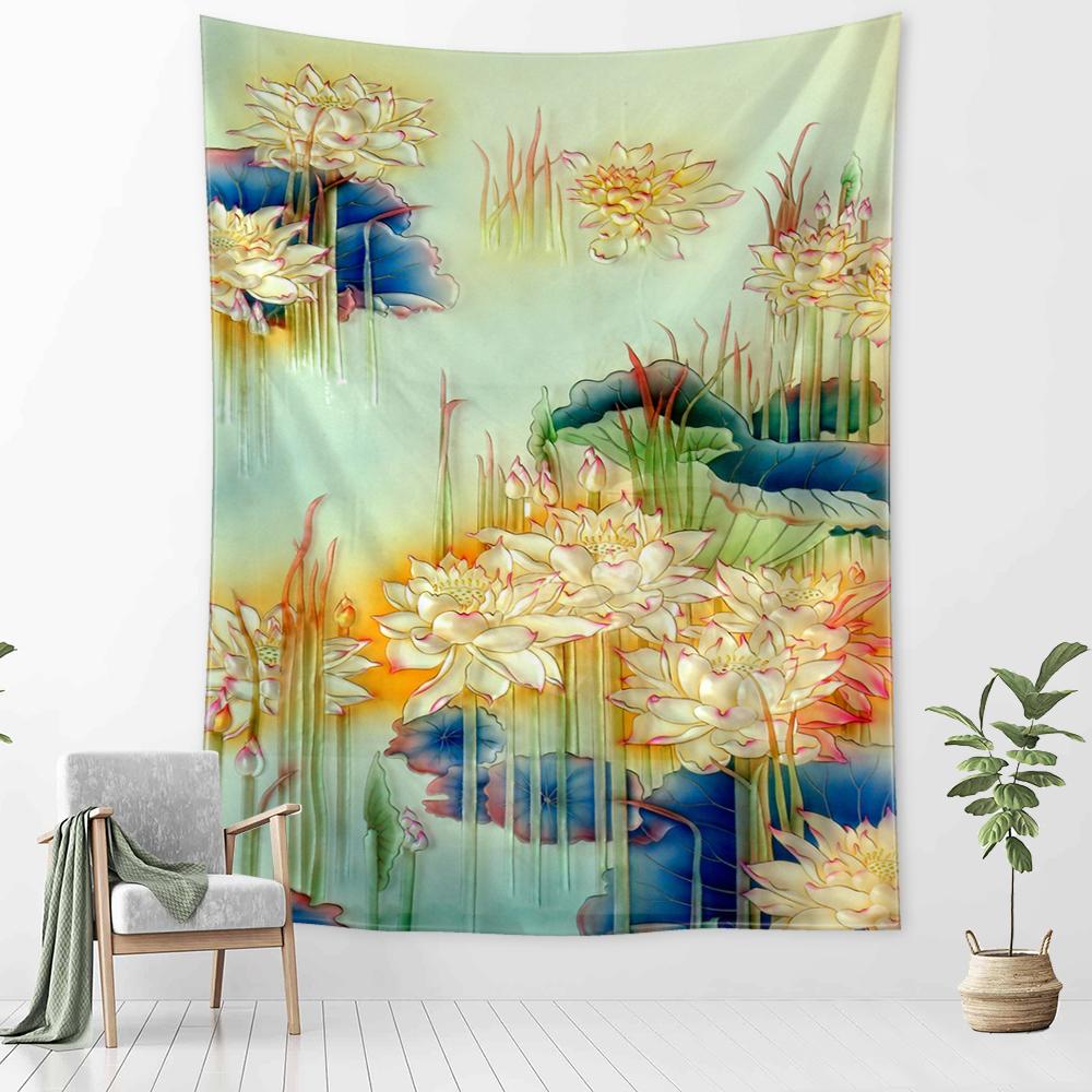 Blumen und Berge Landschaft Wandteppich Hängen Psychedelic Hexerei Natur Boho Tapiz Wohnkultur