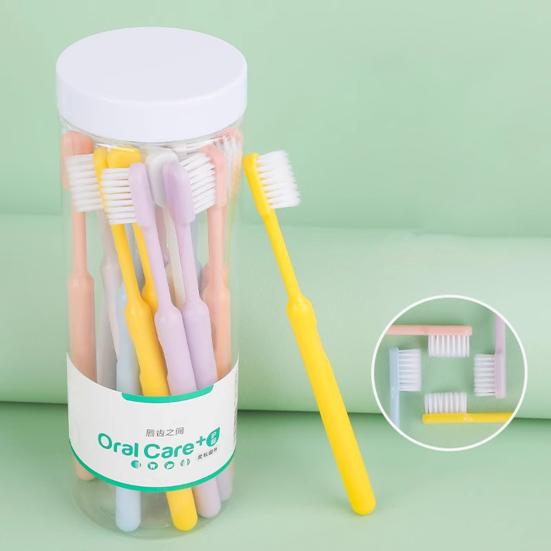 10Pcs Toothbrush Ergonomic Handle Anti-Slip Large Thick Grip Thin 0.01mm Bristles Deep Clean Sensitive Gums Toothbrush